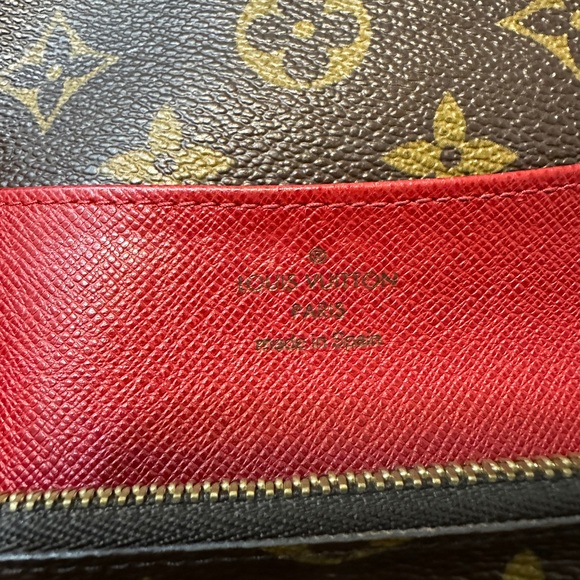 4092 LOUIS VUITTON Monogram Emilie Wallet Cherry Leather W/ Box - Picture 4 of 12